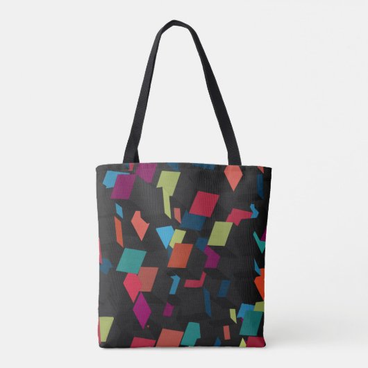 Trendy Abstrakt Geometric Cube Pattern Tote Bag Tasche (Rückseite)