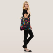 Trendy Abstrakt Geometric Cube Pattern Tote Bag Tasche (Am Model)