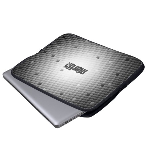 Trendy Abstrakt Geometric Pattern mit Monogram La Laptopschutzhülle (Vorne Knopf)