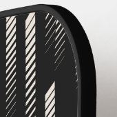 Trendy Abstrakt Geometric Strip Mit Monogramm Pickleball Schläger (Linke Seite)