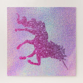 Trendy abstrakt Glitteer Unicorn Puzzle (Horizontal)