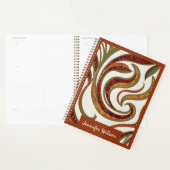 Trendy abstrakt Glitzer Terracotta Green Skript Planer (Anzeige)