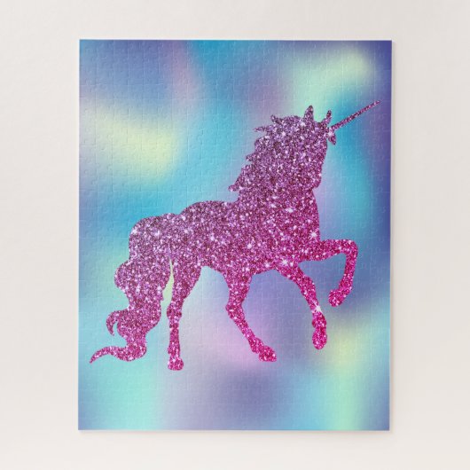 Trendy Abstrakt Glitzer Unicorn Puzzle (Vertikal)