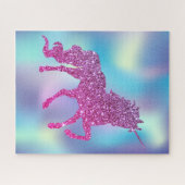 Trendy Abstrakt Glitzer Unicorn Puzzle (Horizontal)
