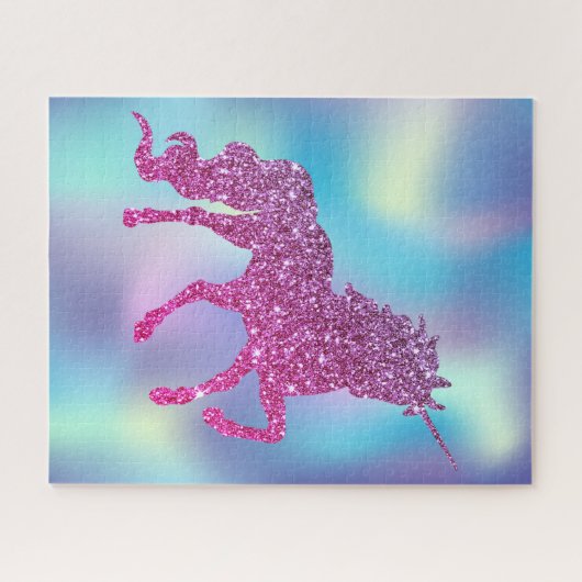 Trendy Abstrakt Glitzer Unicorn Puzzle (Horizontal)