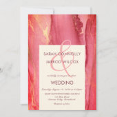 Trendy Abstrakt Hellrosa Einladung (Vorderseite)