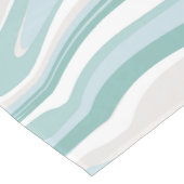 Trendy Abstrakt Mint Blue Türkis Marmor Swirl Mittelgroßer Tischläufer (Ecke)