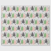 Trendy Abstrakt Modern Christmas Trees Pattern Geschenkpapier (Flach)