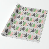 Trendy Abstrakt Modern Christmas Trees Pattern Geschenkpapier (Ungerollt)