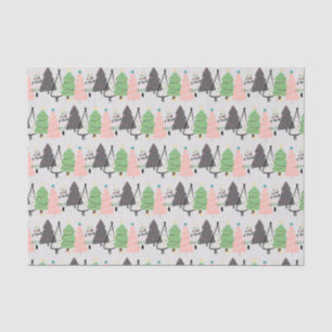 Trendy Abstrakt Modern Christmas Trees Pattern Seidenpapier