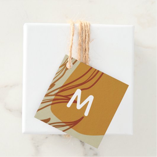 Trendy Abstrakt Monogram Homemade Business Rustika Geschenkanhänger (Beispiel)