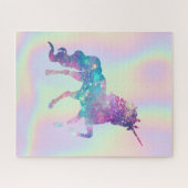 Trendy Abstrakt Ombre Unicorn Holographi Puzzle (Horizontal)