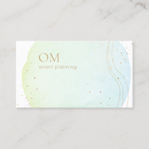 Trendy Abstrakt Ombre Wasserfarbe mit Goldakzenten Visitenkarte