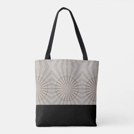 Trendy Abstrakt Pattern Monogram Brown Black Tasche (Rückseite)