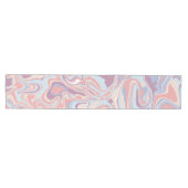 Trendy Abstrakt Pink Blush Blauer Marmor Swirl Mittelgroßer Tischläufer (Horizontal)
