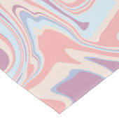 Trendy Abstrakt Pink Blush Blauer Marmor Swirl Mittelgroßer Tischläufer (Ecke)