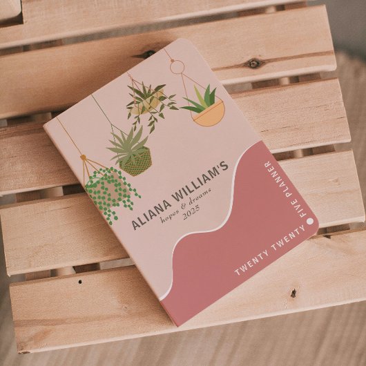 Trendy Abstrakt Pink Gardener 2025 Planer