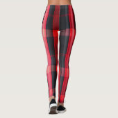 Trendy Abstrakt Red Black Kariert Collection Leggings (Rückseite)