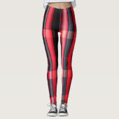 Trendy Abstrakt Red Black Kariert Collection Leggings (Vorderseite)