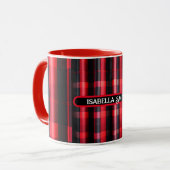 Trendy Abstrakt Red Black Kariert Collection Tasse (Vorderseite Links)