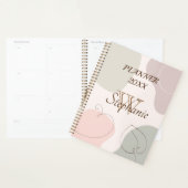 Trendy Abstrakt Shape Sketched Leaf Heft Monogram Planer (Anzeige)