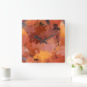 Trendy Abstrakt Watercolor Kunst, Dichtung und Mus Quadratische Wanduhr (Zuhause)