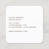 Trendy Abstrakt Watercolor Rose Gold Glitzer Quadratische Visitenkarte (Rückseite)