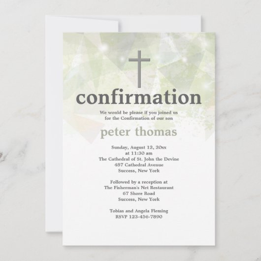 Trendy abstrakte Bestätigungs-Einladung Einladung (Vorderseite)