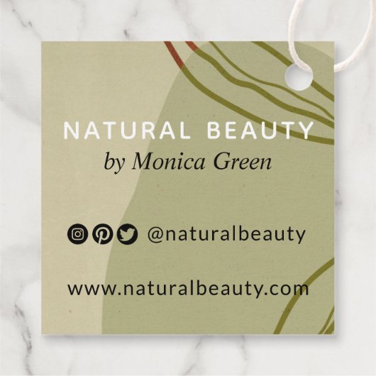 Trendy Abstrakte botanische hausgemachte Beauty Bu Geschenkanhänger (Rückseite)