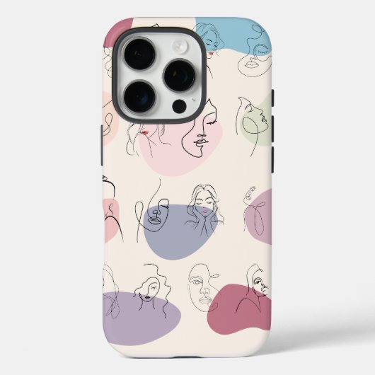Trendy Abstrakte Frauenline Art iPhone Case (Rückseite)