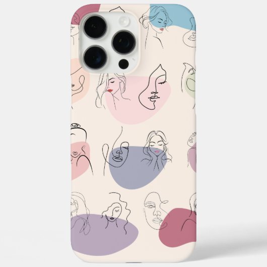 Trendy Abstrakte Frauenline Art iPhone Case (Rückseite)