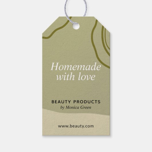 Trendy Abstrakte Minimalistische, hausgemachte Ges Geschenkanhänger (Vorderseite)