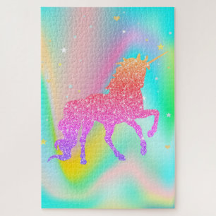 Trendy Abstrakte Stars Glitzer Unicorn Puzzle