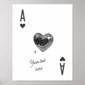 Trendy Ace of Hearts Custom Print Poker Card Poster (Vorne)