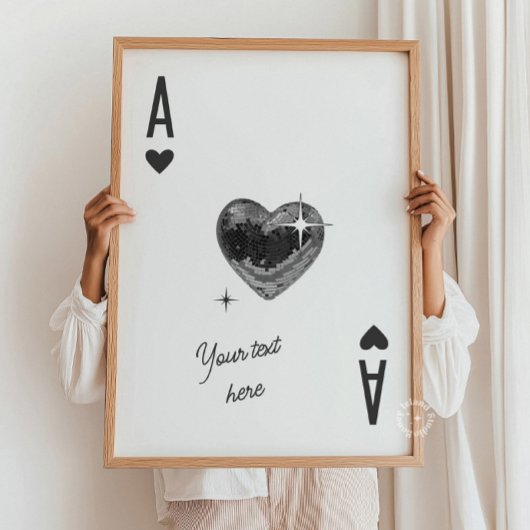 Trendy Ace of Hearts Custom Print Poker Card Poster