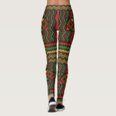 Trendy African Tribal Geo Abstrakt Leggings (Rückseite)