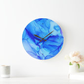 Trendy Agate Abstrakt Indigo Lila Küche Große Wanduhr (Zuhause)