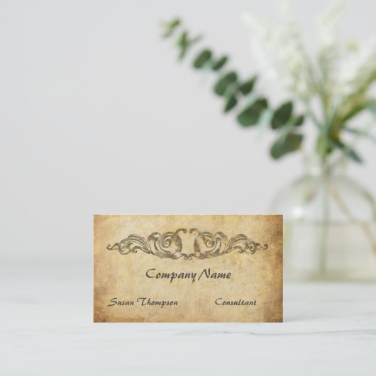 Trendy Age Paper mittelalterliches Design Visitenkarte (Stehend Vorderseite)