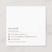 Trendy agode geode silberne Nagelsalon Quadratische Visitenkarte (Rückseite)