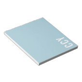 Trendy All Cap Sideways Monogram Blue Personalisie Notizblock (angewinkelt)