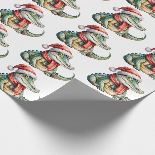 Trendy Alligators-Crocodiles Christmas Pattern Geschenkpapier (Ecke)