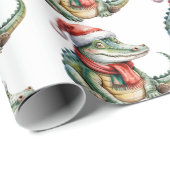 Trendy Alligators-Crocodiles Christmas Pattern Geschenkpapier (Rolleneckpunkt)