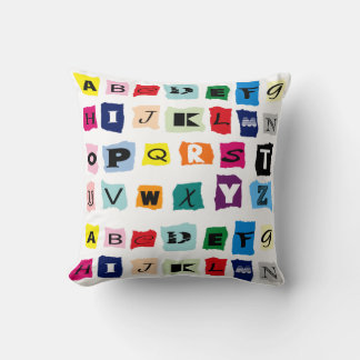 Trendy Alphabet Squares Tiles Kissen