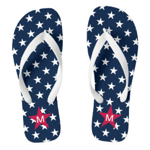 Trendy American Mit Monogramm Navy Stars Flip Flop Badesandalen