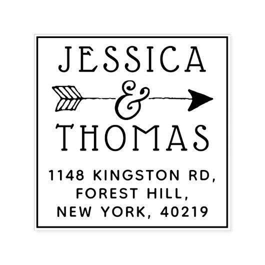 Trendy Ampersand & Arrow Individuelle Name & Ansch Permastempel (Design)