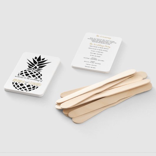 Trendy Ananas EDITABLE COLOR Hochzeitsprogramm Fächer (Non-assembled)