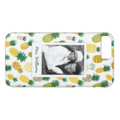 Trendy Ananas-Muster | addieren Ihr Foto u. nennen Case-Mate iPhone Hülle (Rückseite (Horizontal))