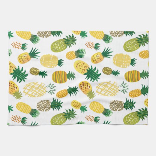 Trendy-Ananas-Muster Handtuch (Horizontal)