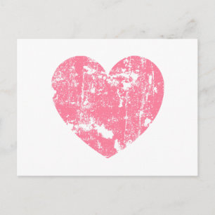 Trendy and Modern Pink Grunge Heart V01 Postkarte