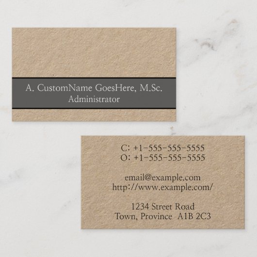 Trendy and Sleek Administrator Business Card Visitenkarte (Vorne/Hinten)